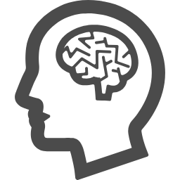 Brain inside head icon